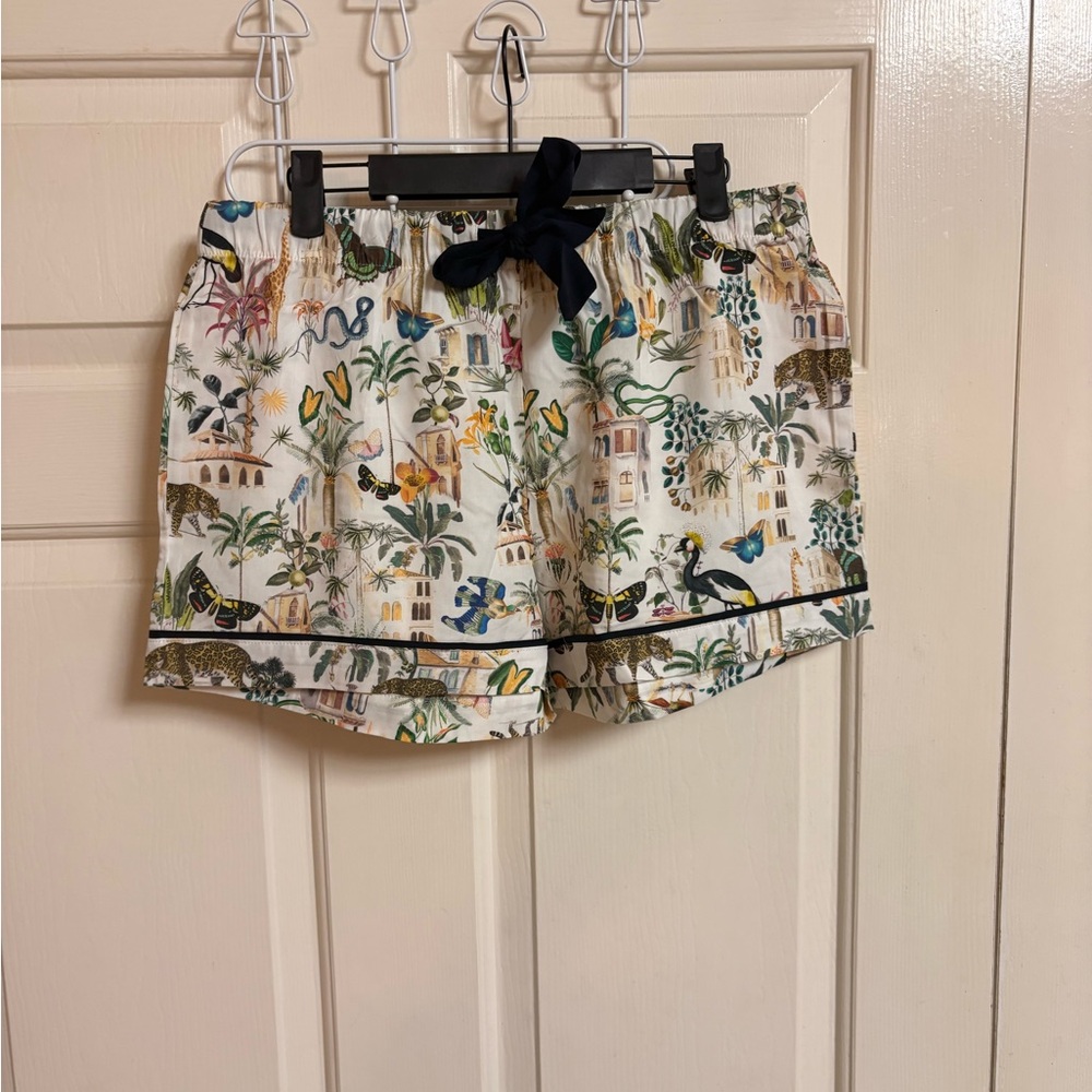 NWOT Katie Kime Animal Kingdom Modal/Cotton Blend Pajama Shorts - Picture 2 of 6